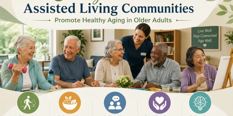 Older adults participating in healthy aging activities at an assisted living community